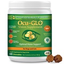 Ocu-GLO Cat & Dog Senior Supplement for Eye Support - Näritav Visioon Vitamiinid Toidulisandid suurtele ja väikestele lemmikloomadele Hooldus Luteiin, Omega-3 rasvhapped, Viinamarjaseemne ekstrakt ja antioksüdandid