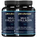 Multi kollageenpeptiidid tüüp I, II, III, V & X Hüdrolüüsitud valgukapslid - rohi-toit, segu seedeensüümiga - nahale, juustele, küüntele, liigestele ja soolestikule, maitsestamata (60 loend (2. pakk))