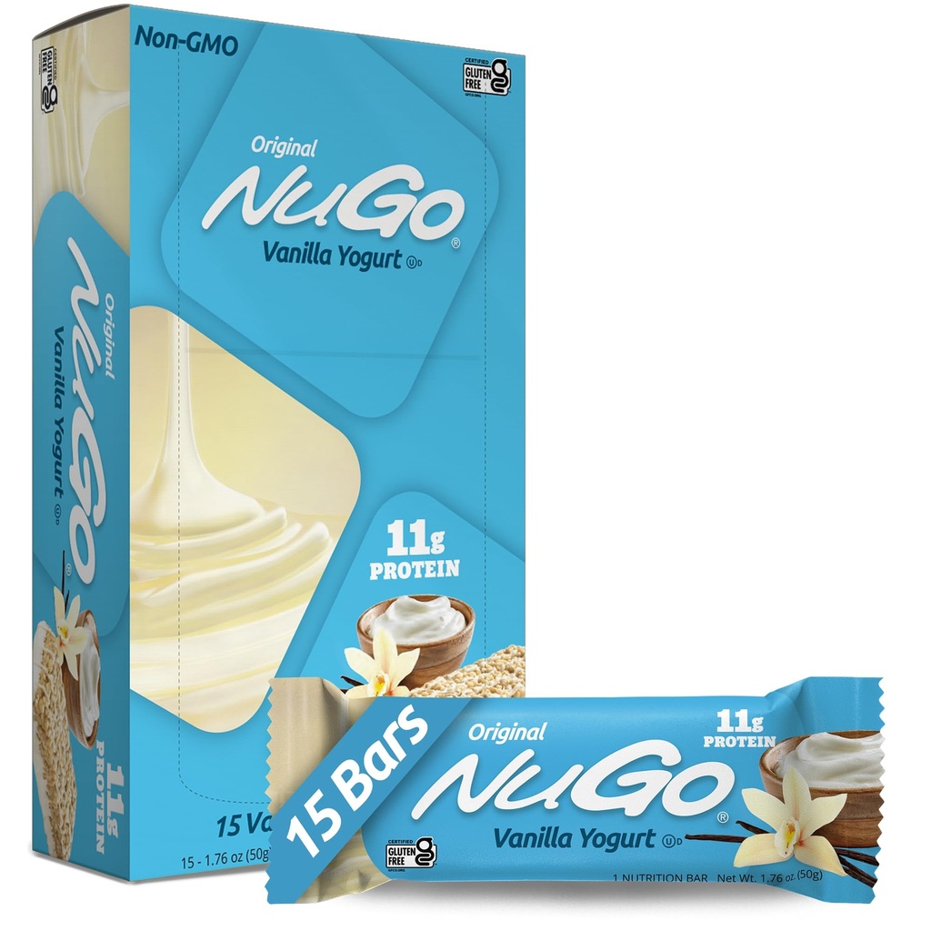 NuGo valgubaar, Vanilla jogurt, 11 g valku, 170 kalorit, gluteenivaba, 1.76 Iga kord 15 krahvi (pakk 1)