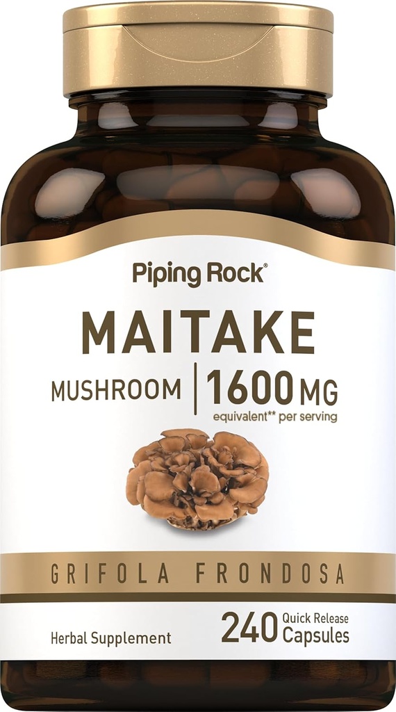 Piping Rock Maitake Seeneekstrakt | 1600mg | 240 kapslit | Taimne täiendus | Mitte-GMO, Gluteenivaba