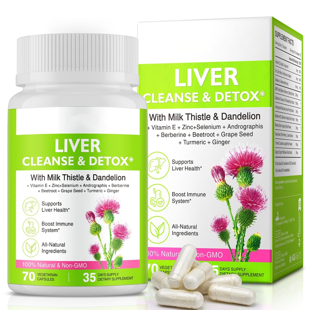 Maksa uuendamine Puhasta Detox, Maks Puhasta Detox & Remont & Toetus |70 Kapslid|Maksa Tervise Taimne Täiendus | Piimaohakas Dandelion Juur 9 Taimse Mineraalid Meestele Ja Naistele