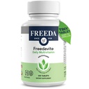 Freedavite väike tablett - Mõõdukas multivitamiin meestele ja naistele - puhas vitamiin A, C, D, E, B1, B2, B6, B12, biotiin, kaltsium, tsink, raud, magneesium, mangaan, vask, seleen, jood - 250 loend