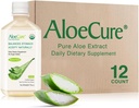 AloeCure USDA orgaaniline Aloe Vera mahl, mis on valmistatud 12 tunni jooksul saagikoristusest - puhas Aloe mahl Looduslik seedetrakti lisand seedimist, immuunsüsteemi ja tasakaalustatud kõhuhapet, 12 x 500 ml pudelit