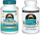 Allikas Naturals Wellness valem ja 5000 iu vitamiin D-3, 240 kapslit igas pudelis