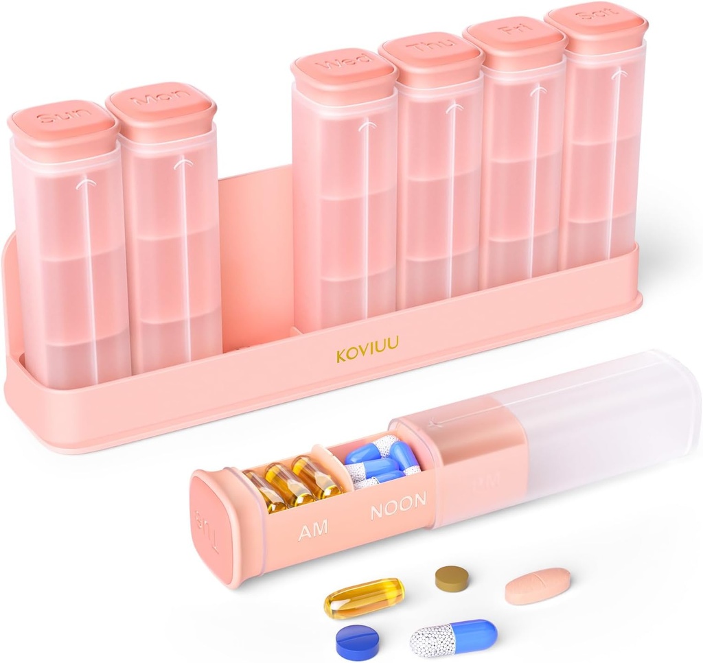 Nädal pillide korraldaja 3X päevas, eemaldatav pillide kast 7 päeva, suur 3 korda päevas pillide juhtum, reisipillide konteineri hoidja, nädala ravimi dispensaator Pillbox vitamiinilisandi meditsiin, roosa