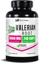 Healthfare Valerian Root Capsules | 3000mg High Potency Extract | 240 Vegan Pills | Herbal Supplement for Relaxation & Sleep Support | Non-GMO, Gluten-Free, Made in USA