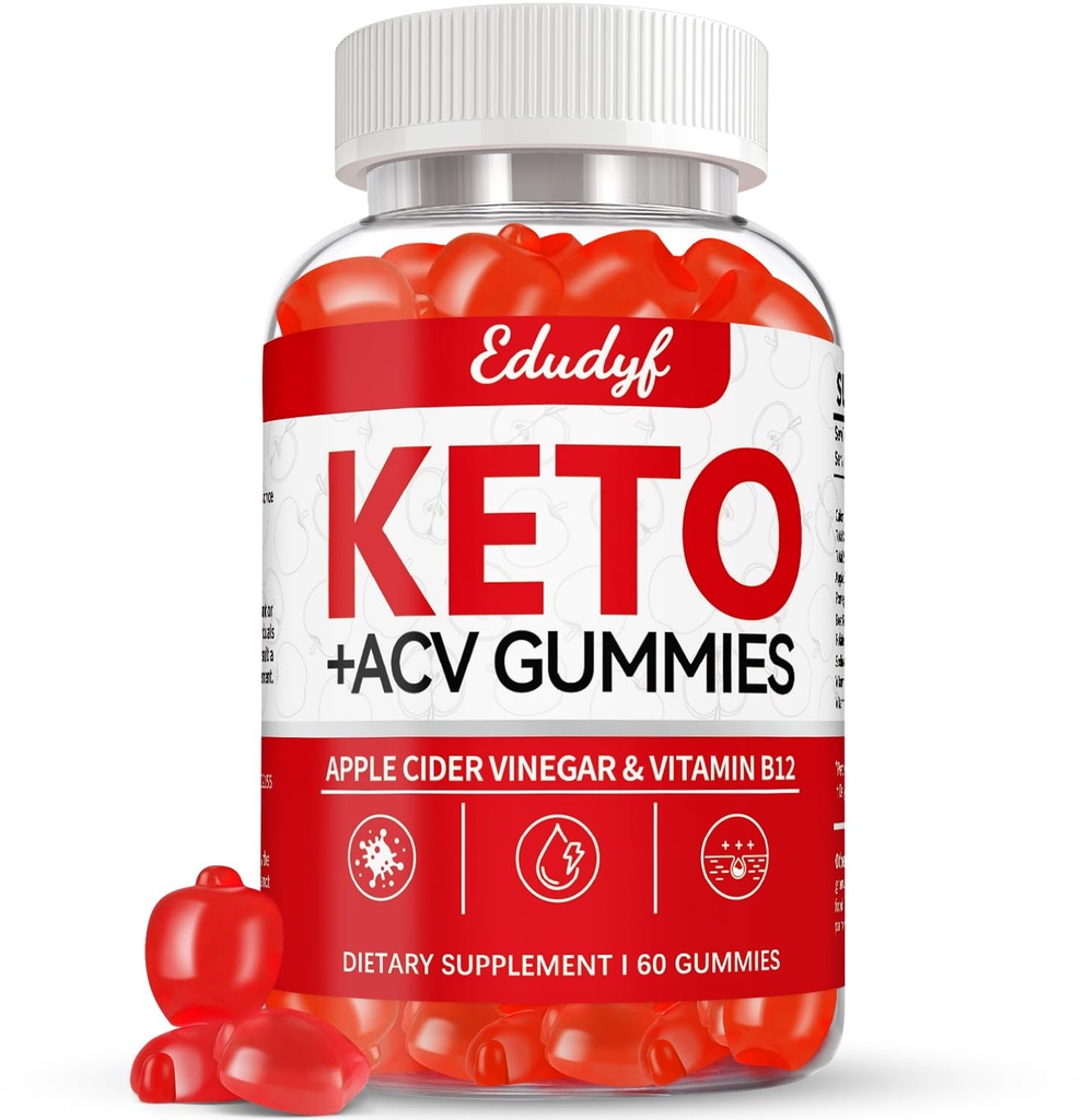 Keto ACV Gummies - 60 Count Gluteenivaba, želatiinivaba õunasiidri äädikakummid B12 Keto tugi, taimetoitlane, ainulaadne maitse, mugav pudeldatud täiendus meestele ja naistele