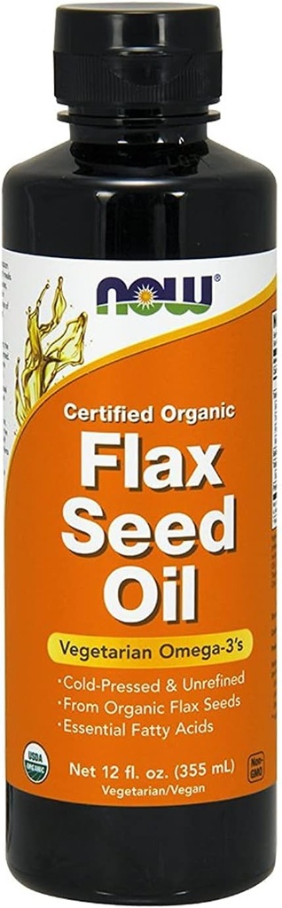 Linaseemneõli 12 Oz (sertifitseeritud orgaaniline non GE ) - NOW Foods