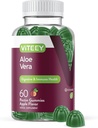Viteey Aloe Vera Gummies täiskasvanutele - 50mg - Seedetrakti ja immuunsüsteemi tervise abivahendid - Aloe Vera täiendus - Vegan, želatiinivaba, gluteenivaba, GMO-vaba, maitsev närimiskumm