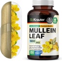 BIO KRAUTER Mullein Kapslid 1200 mg 250 Count - Pure Vegan Mullein Leaf Ekstrakt kopsudele - 125 päeva tarne - Kopsupuhastuse ja hingamise tugilisandid - Ei Täidiseid, Mitte-GMO