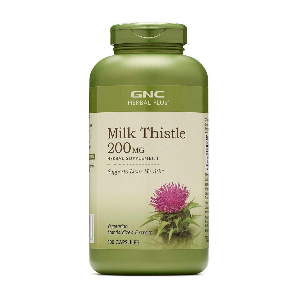 GNC Taimne Plus Piimaohakas 200mg täiendus, taimetoitlane, toetab tervislikku maksafunktsiooni, 300 serveerimist