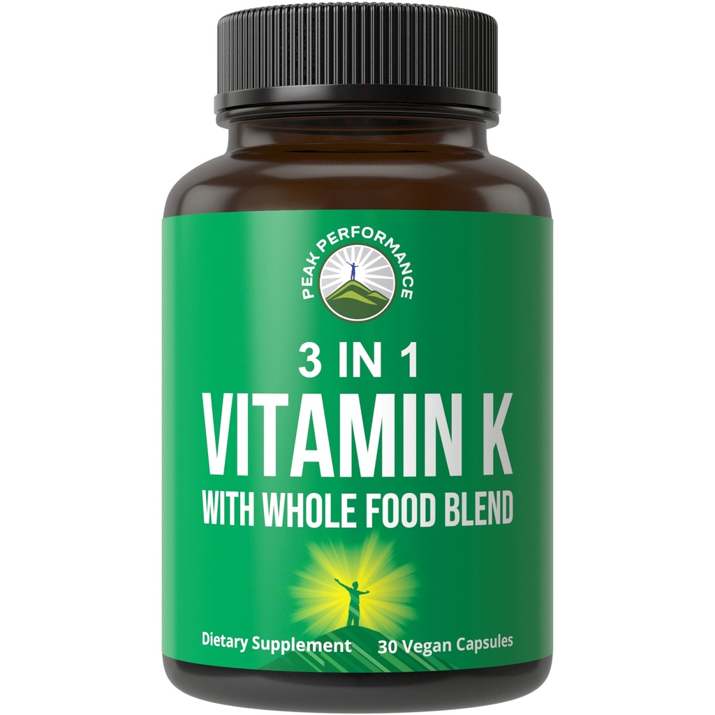 K-vitamiin koos 25+ köögiviljade ja puuviljade seguga Maxi imendumiseks. Vegankapslite täiendus. vitamiinid K1, K-2 MK4 + K2 Natto MK7. Alternatiiv tilkadele, kummikud. VIT K, K 2 ja MK-7