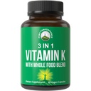 K-vitamiin koos 25+ köögiviljade ja puuviljade seguga Maxi imendumiseks. Vegankapslite täiendus. vitamiinid K1, K-2 MK4 + K2 Natto MK7. Alternatiiv tilkadele, kummikud. VIT K, K 2 ja MK-7