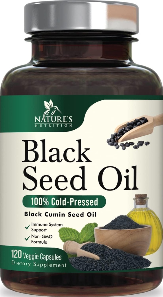 Black Seed Oil Softgels 1000mg - Premium Nigella Sativa Blackseed, Pure Natural Black Cumin Seed Oil & Antioksüdant Skin & Immune Support - Non GMO, Bottled in USA Supplement - 120 Softgels