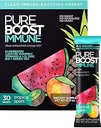 Pureboost Immune Clean Energy Booster, värskendav energiajoogisegu ja immuunsuse lisand leedrimarjaga, 1200 mg C-vitamiini, A + D-vitamiine ja tsinki (troopiline säde, 30 krahv)
