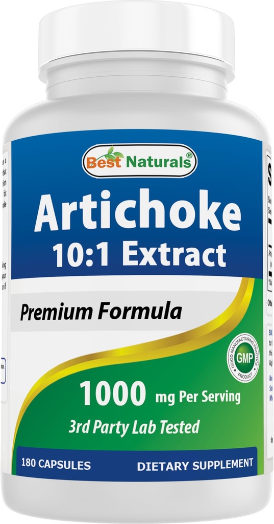 Parimad looduslikud artišoki ekstrakt 1000 mg ühe serveerimise kohta - 3. osapoole labor testitud - 180 kapslit