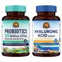 Vitalitown Gut-Skin Bundle (pakk 2) | Probiootikumid 120 Miljardit CFUd (punkt 1) ja hüaluroonhape (punkt 2) | 30 + 90 kapslit