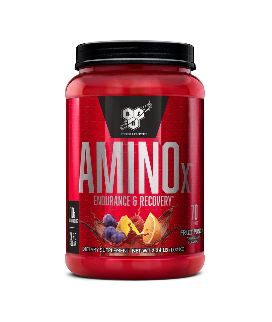 BSN Amino X lihaste taastamise ja vastupidavuse pulber BCAA-dega, 10 grammi aminohappeid, Keto sõbralik, kofeiinivaba, tugivastupidavus, nullsuhkrut, puuviljapunch, 70 portsjonit (pakendamine võib varieeruda)