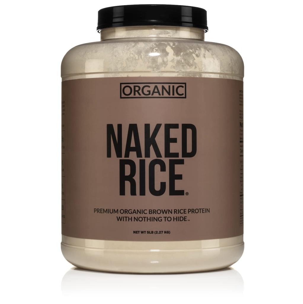 Alasti riis - Orgaaniline pruun riis Valgupulber - Veganvalgu pulber - 5Lb Bulk, GMO-vaba, Gluteenivaba & Sojavaba. Taimepõhine valk, Kunstlike koostisosade puudumine - 76 Servingut