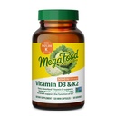 MegaFood Vitamiin D3 5000 RÜ (125 mcg) - Taimetoitlased toidulisandid vitamiin D3 K2 - toetab luud, hambad, lihased ja immuuntervise - Certified Non-GMO - 120 Mini kapslit, 120 Servings