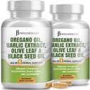 JB Wellness Oregano Oil, Küüslauguekstrakt, Olive Leaf, Astragalus - Immune Support & Seedetrakti Terviselisa naistele ja meestele - 120 Count