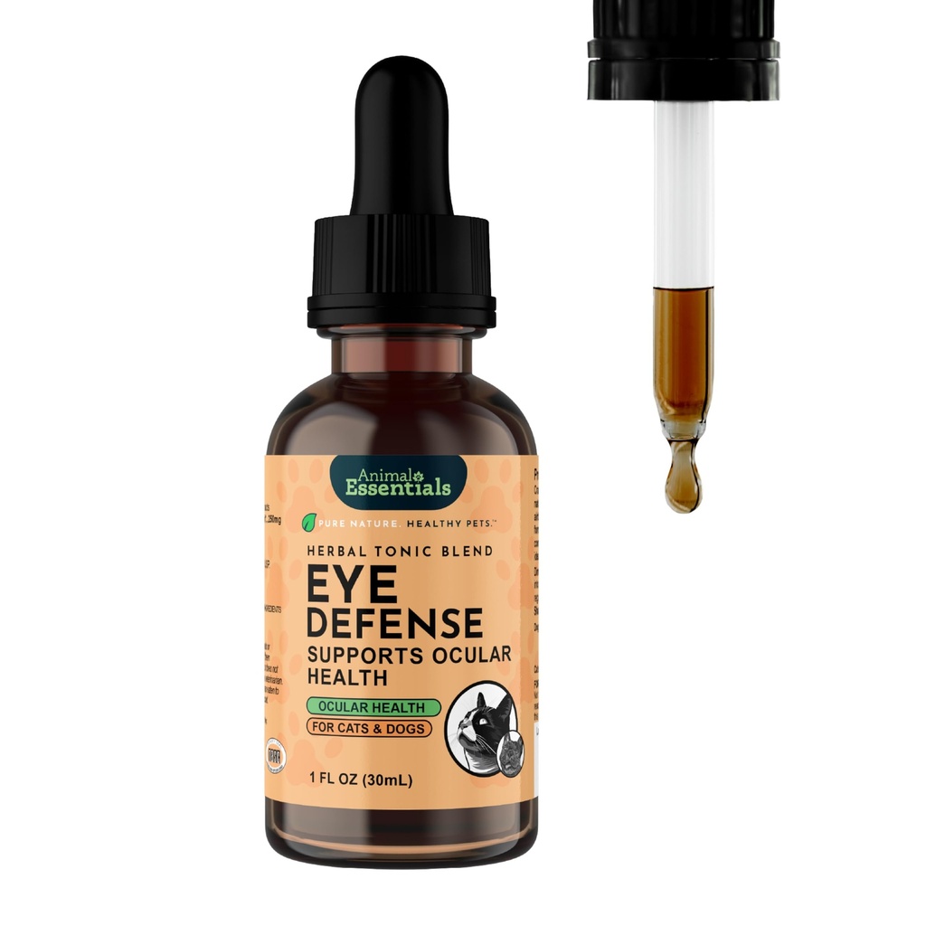 Animal Essentials Eye Defense Support for Dogs & Cats, 1 fl oz - Made in USA Organic Bilberry Calendula Taimne segu, alkoholivaba