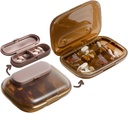 MURRI & MURRDI Travel Pill Korraldaja, 6 Komponendid Väike pillide konteiner, Daily Pill Box hoida vitamiine, Portable Pill Case jaoks Taskuraha Meditsiini Korraldaja eemaldatav (G Kohv)