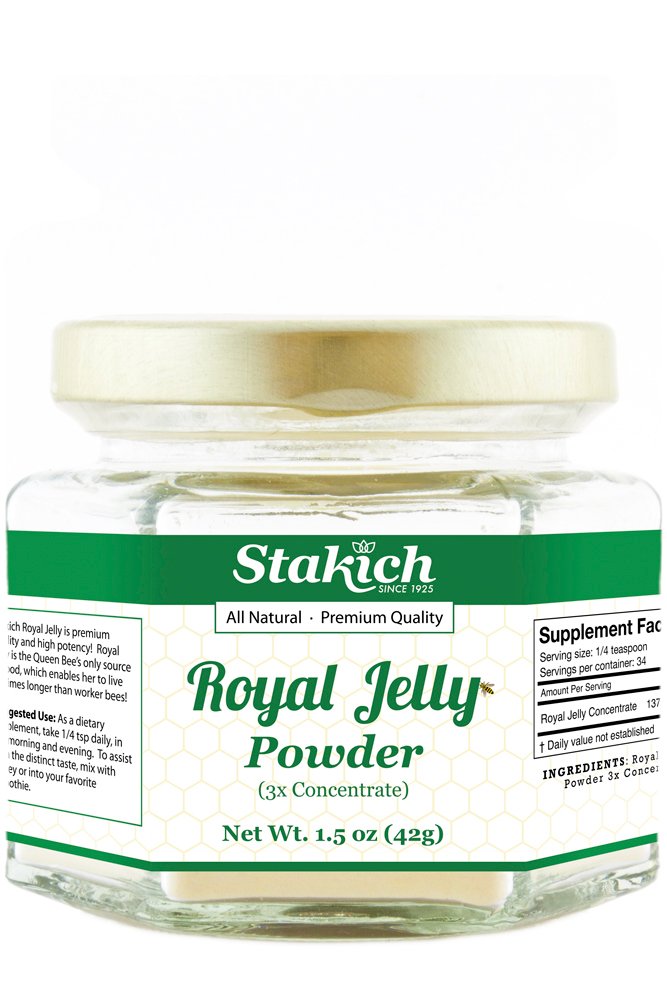 Stakich Royal Jelly Powder - 1,5 Ounce - 3X Kontsentraat - Külmutatud Kuivatatud, Puhas, Looduslik