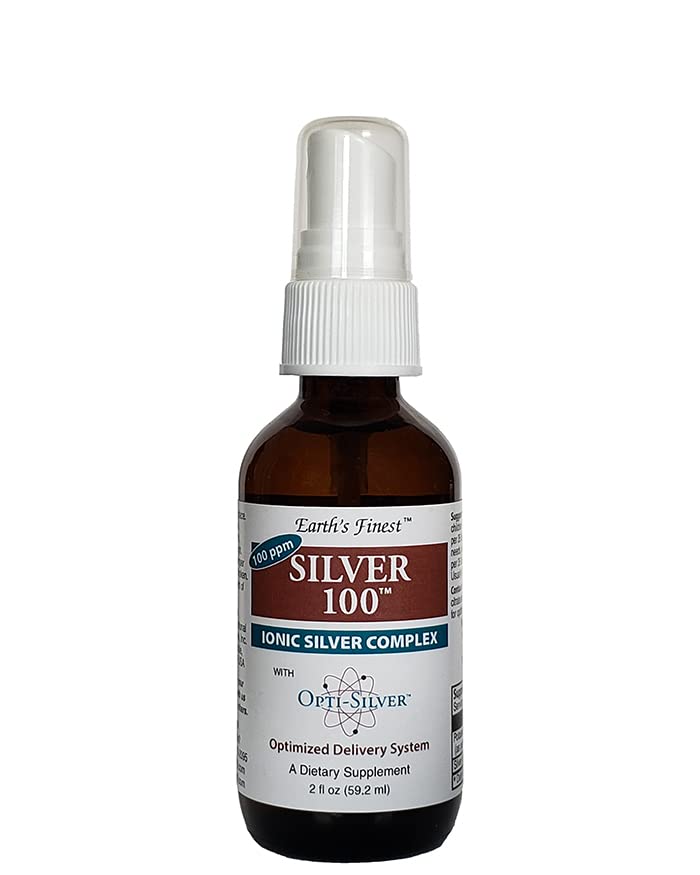 Hõbe 100 Ionic Silver Complex Opti-Silver Optimized Delivery System for Immune Support - 100 ppm, 2oz (59,2 ml)