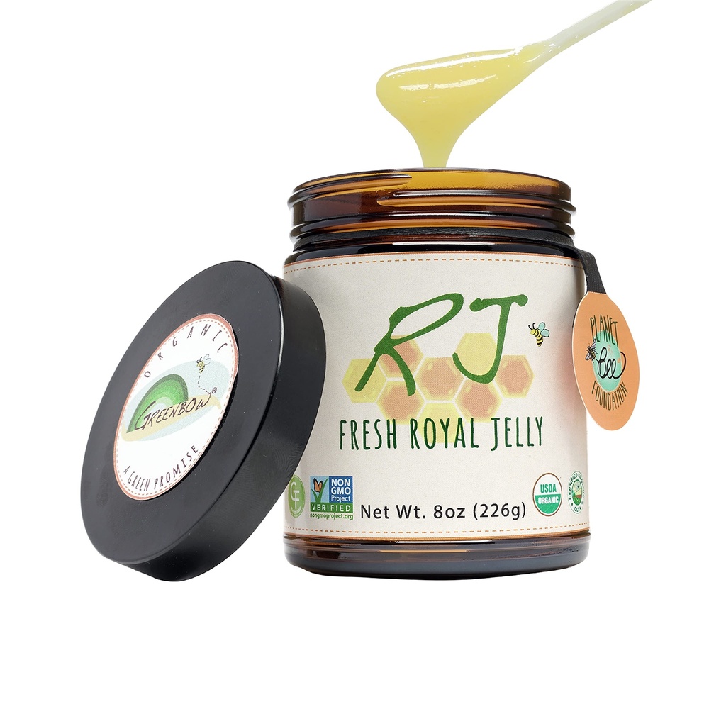 Greenbow Organic Fresh Royal Jelly - 100% USDA sertifitseeritud orgaaniline, mitte-GMO, halal, puhas, gluteenivaba - üks kõige rohkem pakendatud toitumist - (226 g)