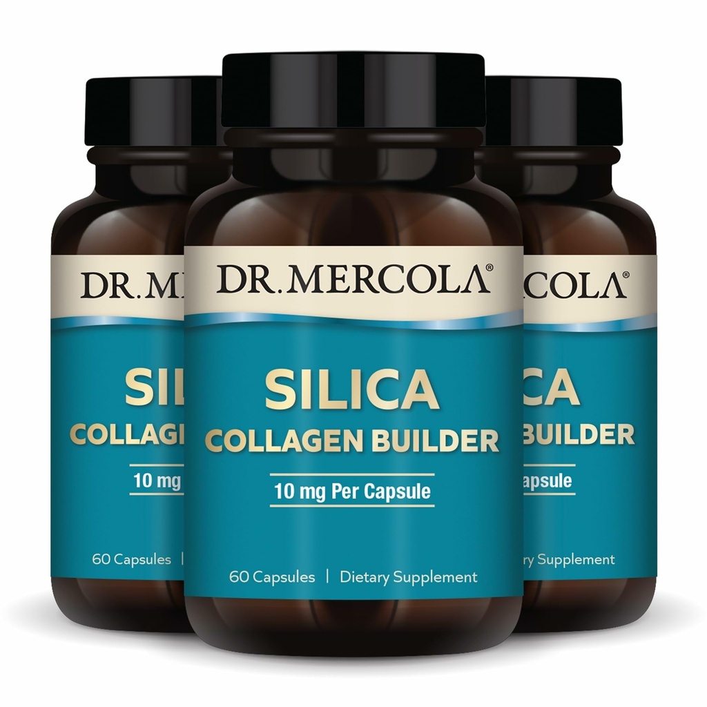 Dr Mercola Silica kollageeni ehitaja - Taimepõhine ränidioksiidi lisand naha, juuste, küünte ja luude tervise toetamiseks - mitte-GMO, gluteenivaba ja sojavaba - 180 kapslit (90 serveerimist)