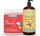 PAWS Heart + Vitality Superkangelane närib Plus Omega Max kalaõli - koertele Südame tervis, nahk ja liigeste hooldus & immuuntoetus - Süda + Vitaalsus 90 närimist - Omega Max 16 Ounces