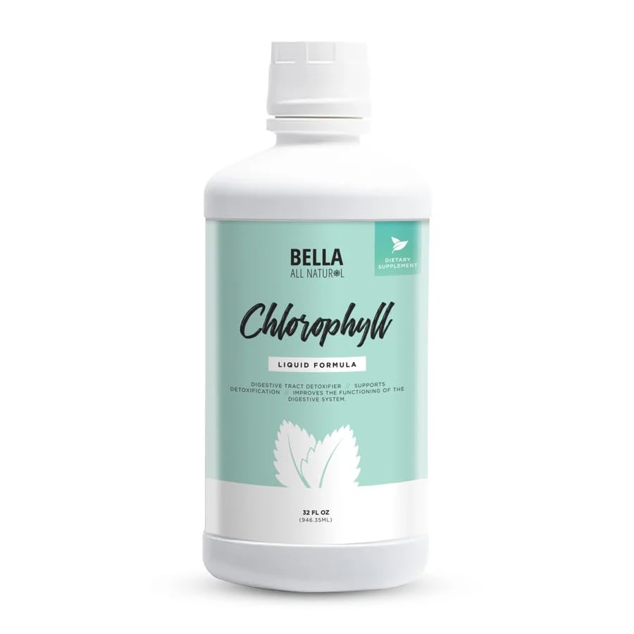 Bella Kõik looduslikud vedelad klorofüllid vähendavad vananemisvastast | suurenenud energia | hormonaalne tasakaal | Anti-Akne, rahapaja maitse 60 ml