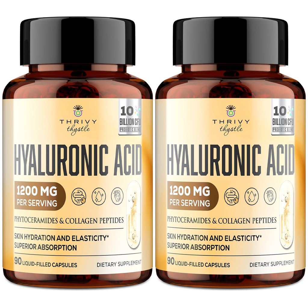 19-in-1 hüaluroonhappe kapslid - hülunaarhape 1200 mg, kollageenpeptiidid, C-vitamiin, fütotseramiidid - nahale, silmadele, seedetraktile, luude toetamisele (2 pakendit)