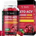 Totaria Keto ACV Gummies - 2000mg Apple Siider Äädikas Gummies Sugar-Free Support Stature Tervis probiootikumid, B12, Keto täiendused naistele ja meestele, 60 loeb