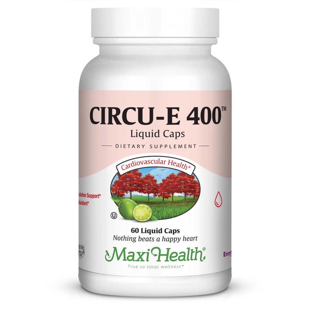 Maxi Health Circu-E 400 RÜ - looduslik E-vitamiin - keha kaitsesüsteemi tugi - 60 kapslit - Kosher