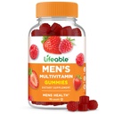 Elujõuline multivitamiin meestele Gummies | VIT A, C, D, E, B1, B2, Niatsiin, B5, B6, Folaat, B12, Biotiin, jood, tsink, kroom, ženšenn, lükopeen, inositool | Meeste multivitamiinid Gummies | 90 Gummies
