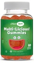 Maxi Health Multivitamiin Gummies Vitamiinid täiskasvanutele ja lastele - Kirss Maitsestatud Gummy Multivitamiinid - 60 Vitamiin Kummid naistele ja meestele - Daily Multi Vitamiin Naised ja mehed Multivitamiinid Kummid