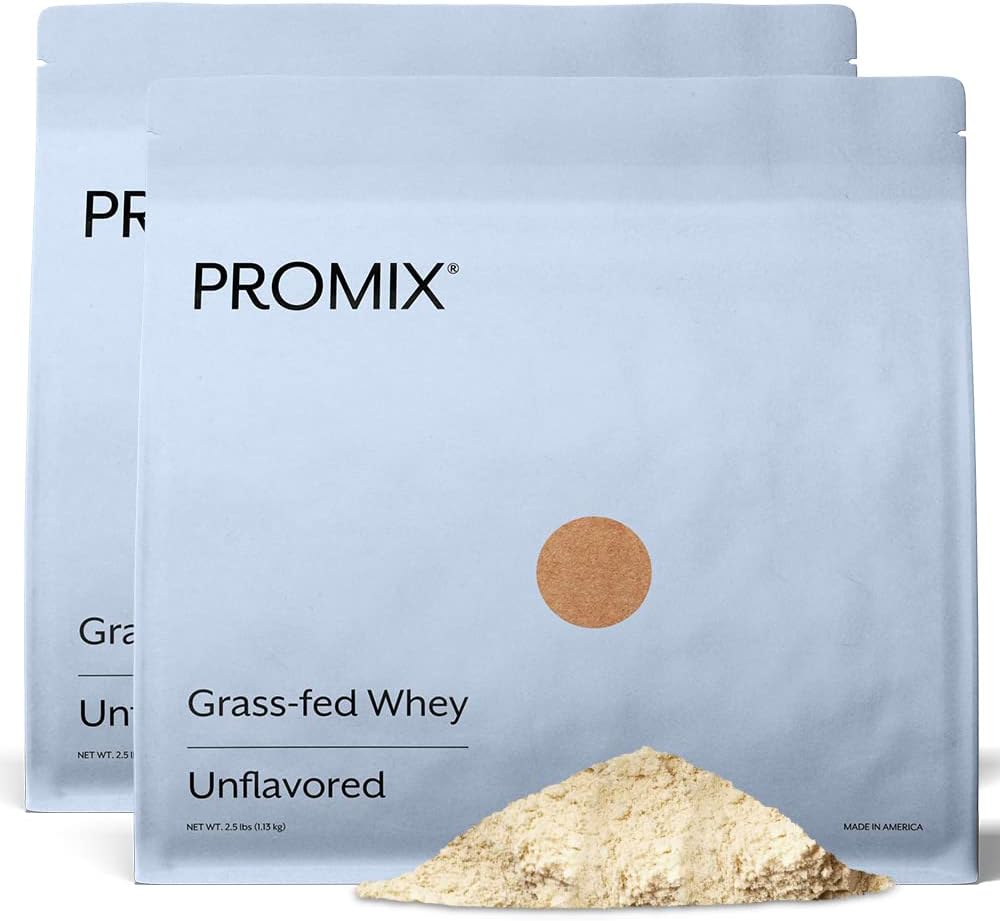 ProMix Toitumine Vadakuvalgupulber, maitsestamata - Grass-Fed - - - -Post Treening Fitness & Nutrition Shakes, Smoothies, Küpsetamine & Cooking Retseptid - Gluteenivaba ja Keto-sõbralik - 5 naela (pakk 2)