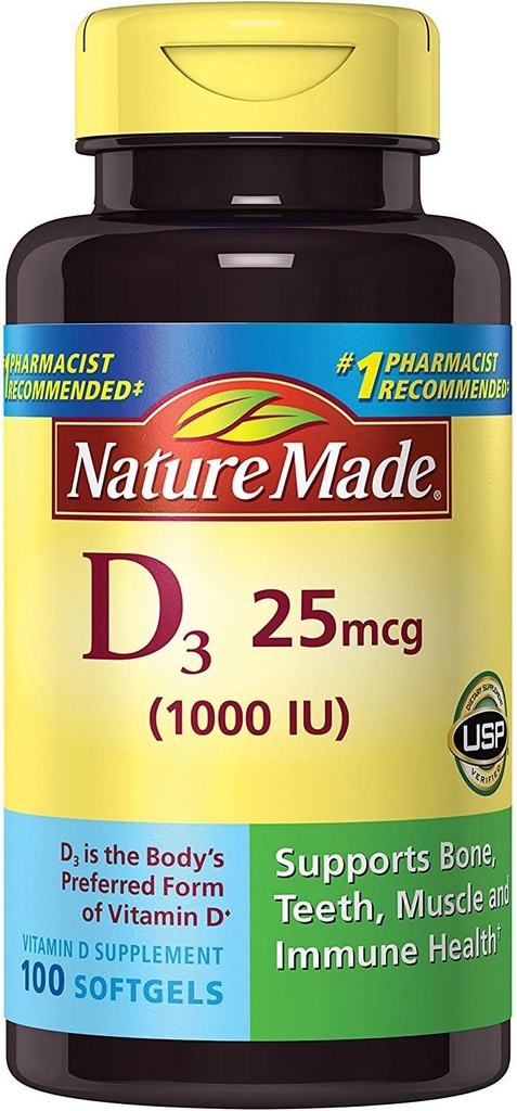 Nature Made Vit D-3 1000Iu, 100 CT (3. pakk)