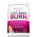 Multi-Kollageeni põletamine: Hüdrolüüsitud valgupeptiidid hüaluroonhappega, C-vitamiin, SOD B Dimpless, I, II, III, V ja X tüübid, Kofeiinivaba Maasika Lemonaad Maitsestatud 30 Servingut