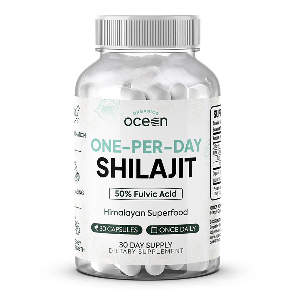 Orgaanika Ookean Üks-Per-Day Shilajit meestele ja naistele - Natural Shilajit täiendus Vanuse defying, luu tugevus, hormoonide tugi ja rohkem - 30 Shilajit kapslit