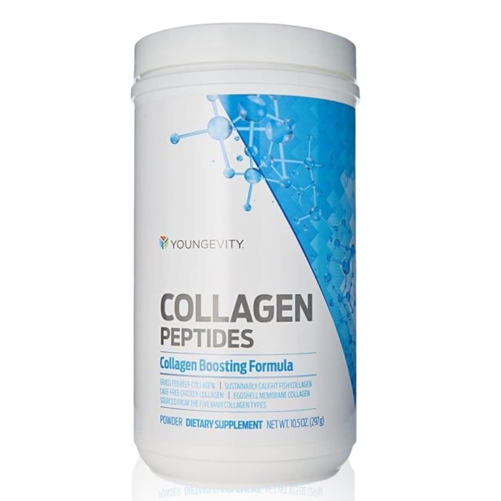 Youngevity Multi-Collagen Peptides Pulber Fulvic Powder - Hüdrolüüsitud Grass-Fed, Marine, Chicken & Eggshell Membrane Collagen - Juuksed, nahk, küüned, ühine, luu tugi - I, II, III, V, X - 11,4 oz