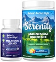 Nature's Perfect Night Melatoniin 20mg Kiiresti Lahutatav Segatud Berry 180 Count Serenity Magneesium Pulber 15 oz Sidrun Vaarika