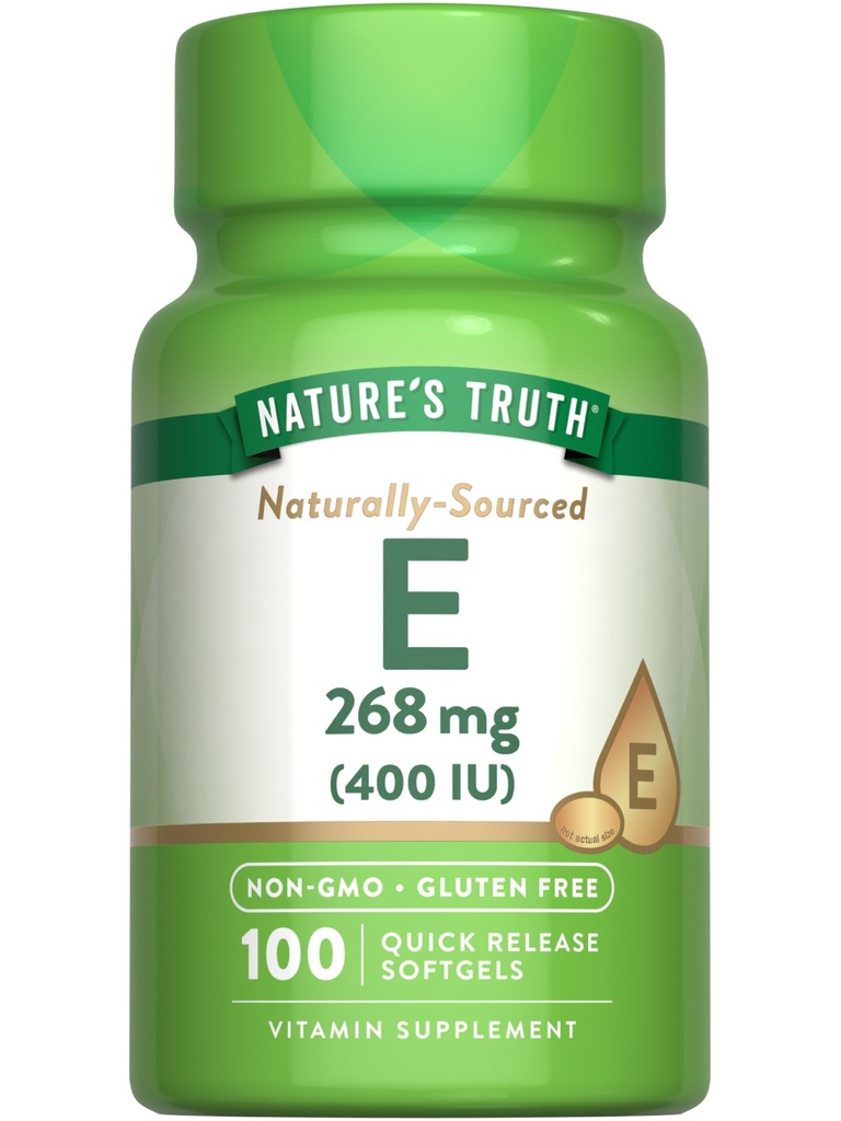 Looduse tõde Vitamiin E 400 IU Softgels | 268mg | 100 Count | Non-GMO & Gluteeni tasuta toidulisand