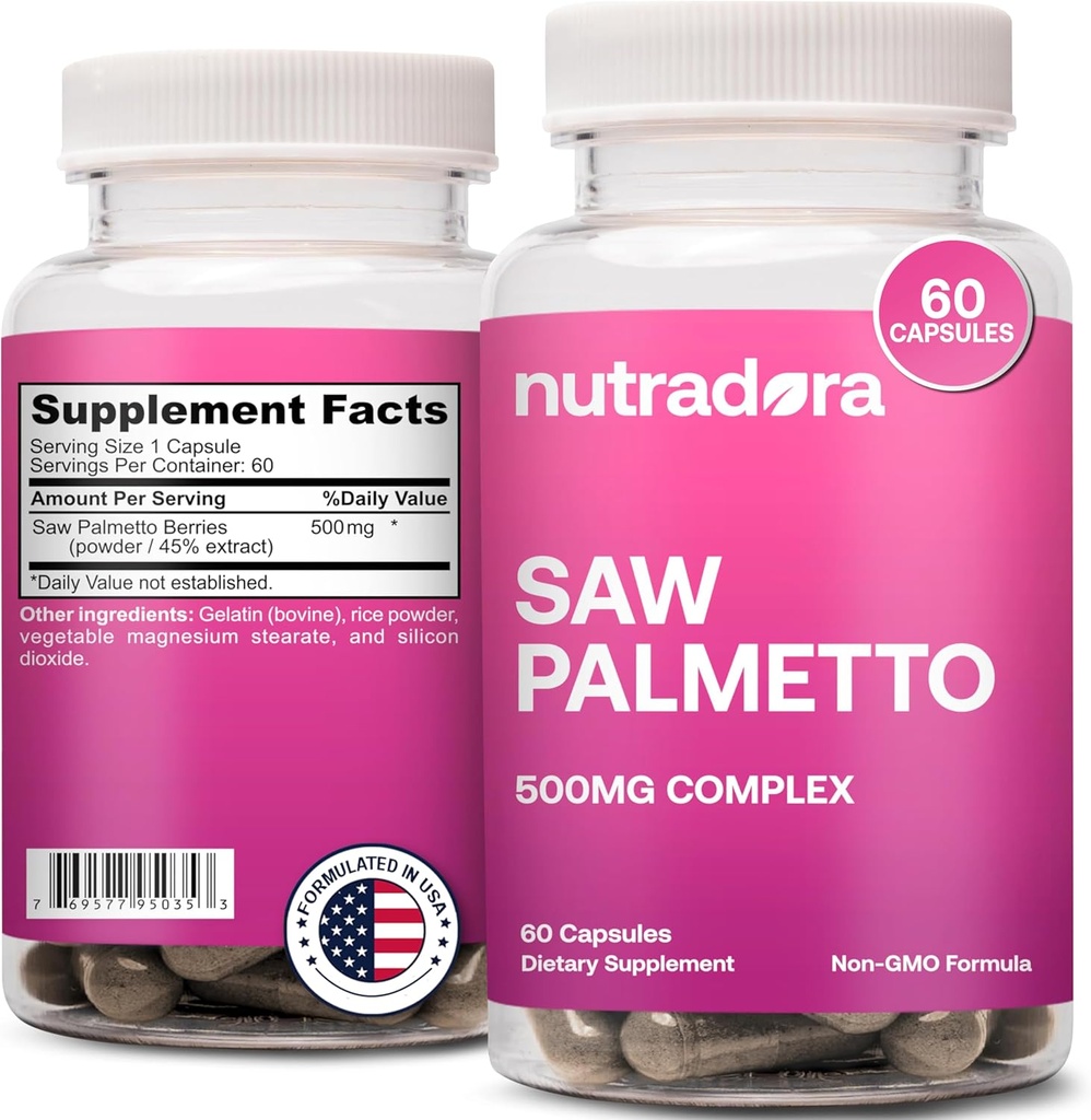 Saw Palmetto naistele - Natural DHT Blocker juuste kasvu pillid valmistatud orgaanilise Saw Palmetto ekstrakti marjad toetab hormonaalset tasakaalu ja kuseteede tervise puhas Saw Palmetto naistele Juuste kadu | 60 pillid