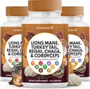 Lions Mane Seenelisa Türgi saba Reishi Cordyceps Chaga koos vahukommi juurega - 180 krahv