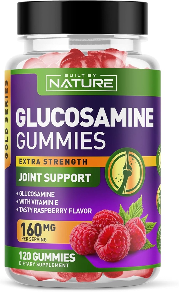 Glükoosamiinkummid E-vitamiiniga - Advanced Joint Support Gummy Supplement, High Potency Antioxidant, Comfort seljale, põlved, käed - 120 kummikud