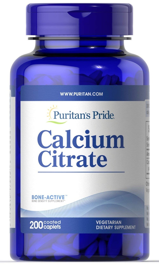Puritan's Pride Kaltsiumtsitraat 200 Mg, 200 Count