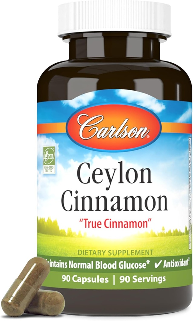 Carlson - Ceylon Cinnamon , Cinnamon Supplements , 500 mg , Cinnamon Extract Pills , Ceylon Cinnamon Capsules , 90 kapslit .